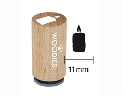 WM0709 Tampon mini en bois et caoutchouc bougie diam 15x25mm Woodies - Article
