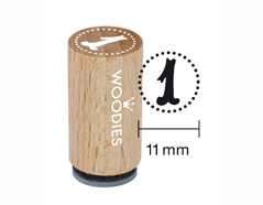 WM0801 Tampon mini en bois et caoutchouc 1 diam 15x25mm Woodies - Article