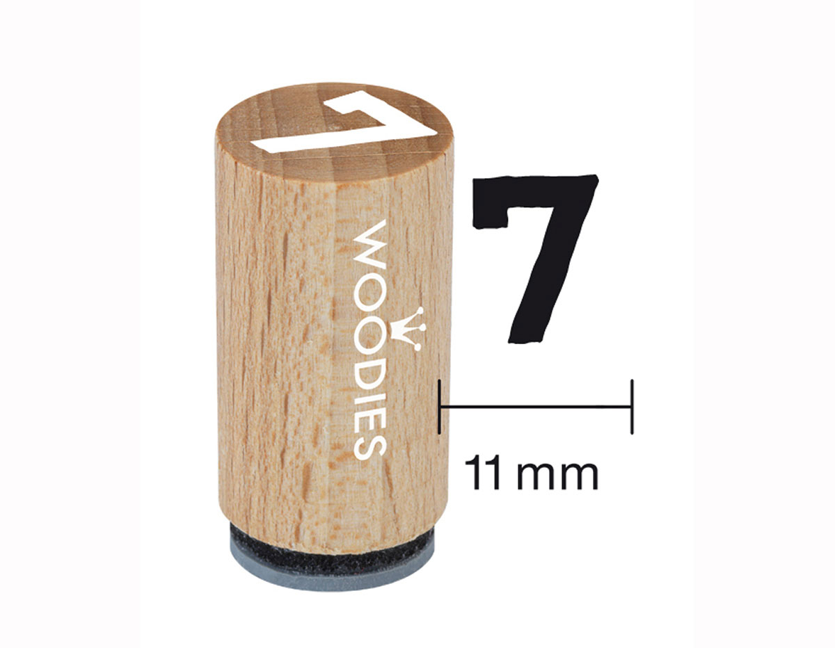 WM0807 Tampon mini en bois et caoutchouc 7 diam 15x25mm Woodies