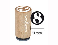 WM0808 Sello mini de madera y caucho numero 8 diam 15x25mm Woodies - Ítem
