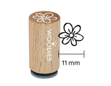 WM1101 Sello mini de madera y caucho margarita diam 15x25mm Woodies - Ítem