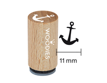 WM1202 Tampon mini en bois et caoutchouc ancre diam 15x25mm Woodies - Article