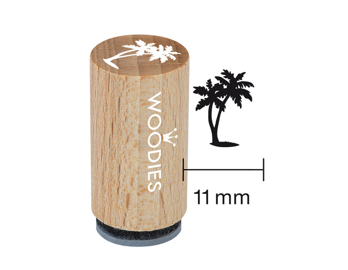 WM1206 Tampon mini en bois et caoutchouc palmier diam 15x25mm Woodies