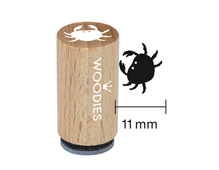 WM1209 Tampon mini en bois et caoutchouc crabe diam 15x25mm Woodies - Article