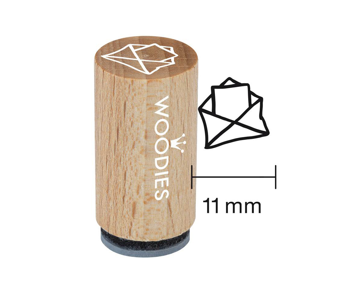WM1302 Tampon mini en bois et caoutchouc enveloppe diam 15x25mm Woodies