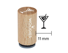 WM1303 Sello mini de madera y caucho copa coctel diam 15x25mm Woodies - Ítem