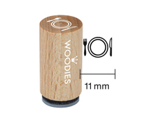 WM1304 Sello mini de madera y caucho plato diam 15x25mm Woodies - Ítem