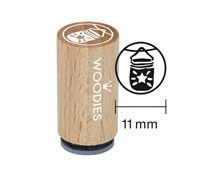 WM1309 Tampon mini en bois et caoutchouc lampion diam 15x25mm Woodies - Article