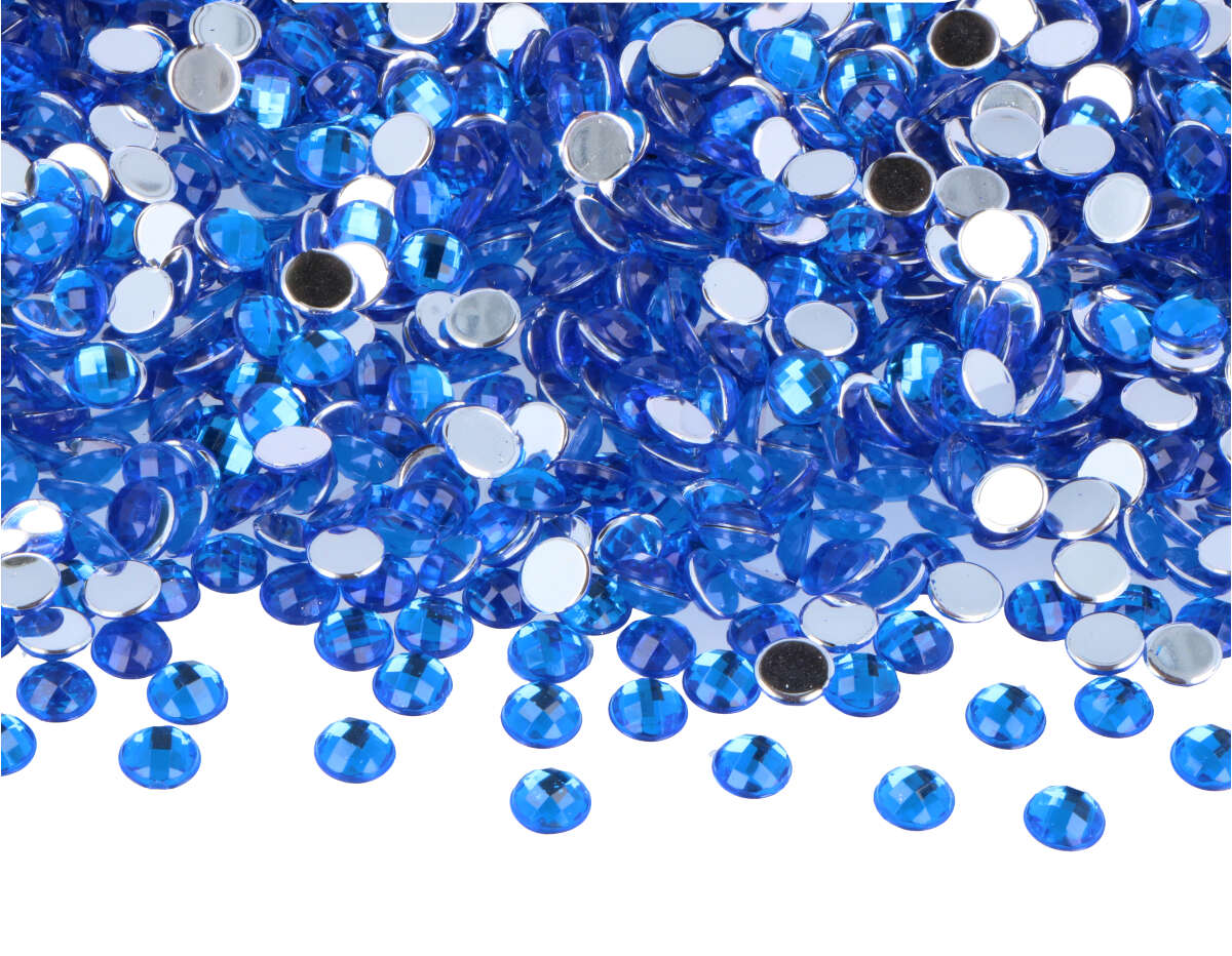 Z2000604 Gemmes decoratives acryliques cercle bleu 6mm 5000u Innspiro