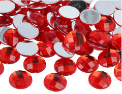 Z2001801 Gemmes decoratives acryliques cercle rouge 18mm 200u Innspiro - Article