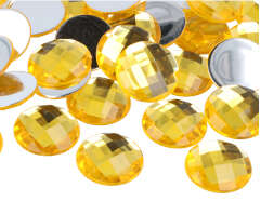 Z2002503 Gemas decorativas acrilicas circulo amarillo 25mm 100u Aprox Innspiro - Ítem
