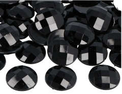 Z2002506 Gemmes decoratives acryliques cercle noir opaque 25mm 100u Innspiro - Article