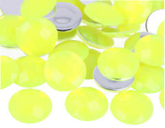 Z2002507 Gemas decorativas acrilicas circulo amarillo fluor 25mm 100u Aprox Innspiro - Ítem