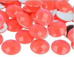 Z2002508 Gemas decorativas acrilicas circulo rosa fluor 25mm 100u Aprox Innspiro - Ítem