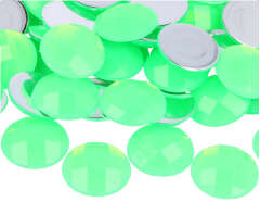 Z2002509 Gemas decorativas acrilicas circulo verde fluor 25mm 100u Aprox Innspiro - Ítem