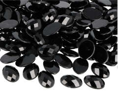 Z2101806 Gemas decorativas acrilicas oval negro opaco 13x18mm 500u Aprox Innspiro - Ítem