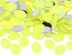 Z2101807 Gemas decorativas acrilicas oval amarillo fluor 13x18mm 500u Aprox Innspiro - Ítem