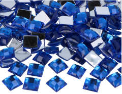 Z2151204 Gemas decorativas acrilicas cuadrado azul 12x12mm 500u Aprox Innspiro - Ítem