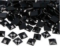 Z2151206 Gemas decorativas acrilicas cuadrado negro opaco 12x12mm 500u Aprox Innspiro - Ítem