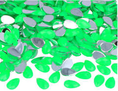 Z2201309 Gemas decorativas acrilicas gota verde fluor 8x13mm 2000u Aprox Innspiro - Ítem