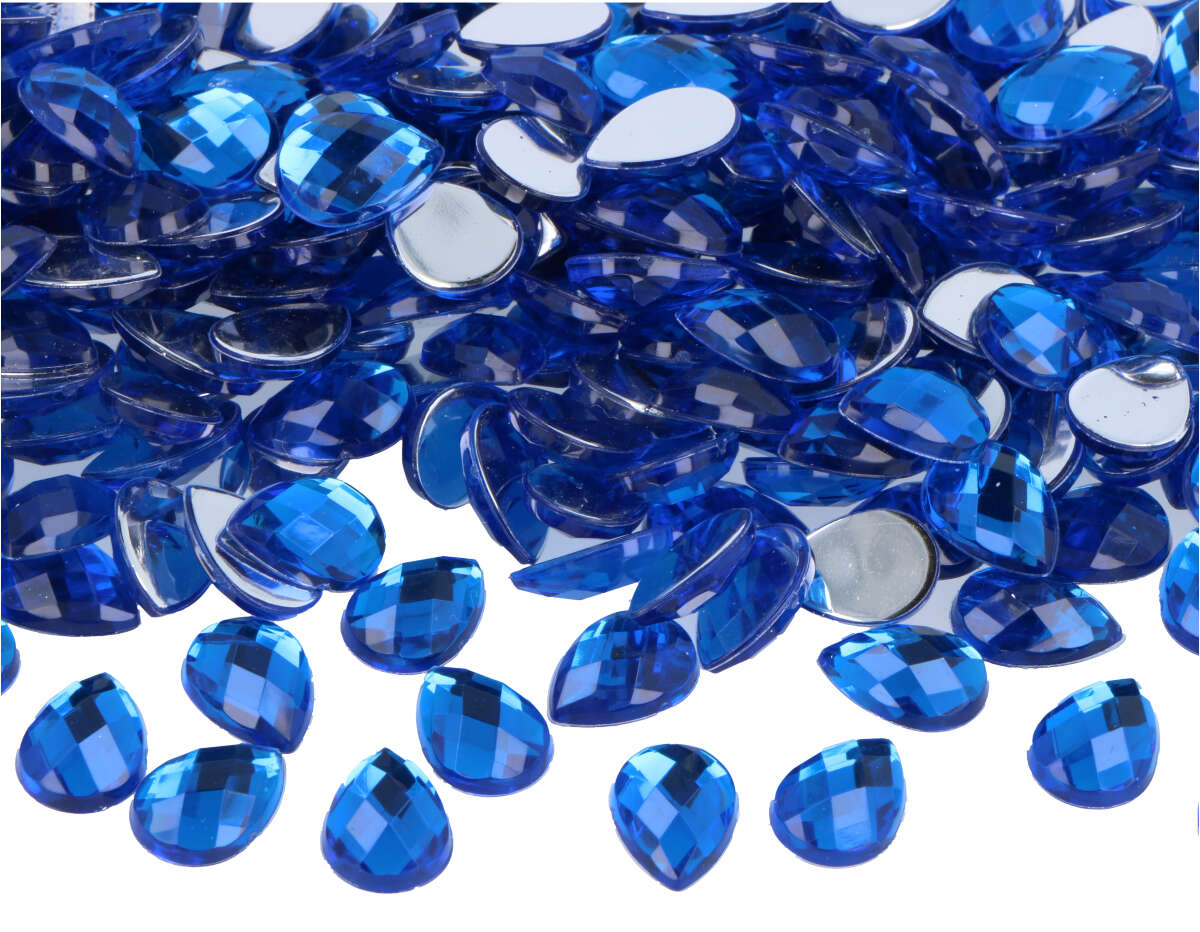 Z2201404 Gemmes decoratives acryliques goutte bleu 10x14mm 1000u Innspiro