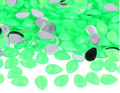 Z2201409 Gemas decorativas acrilicas gota verde fluor 10x14mm 1000u Aprox Innspiro - Ítem