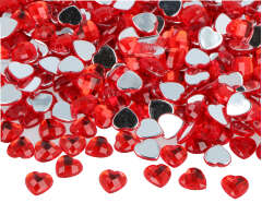 Z2301001 Gemas decorativas acrilicas corazon rojo 10x10mm 1000u Aprox Innspiro - Ítem