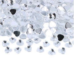 Z2301002 Gemas decorativas acrilicas corazon transparente 10x10mm 1000u Aprox Innspiro - Ítem