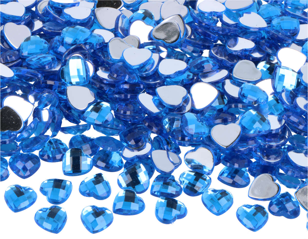 Z2301004 Gemas decorativas acrilicas corazon azul 10x10mm 1000u Aprox Innspiro