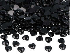 Z2301006 Gemas decorativas acrilicas corazon negro opaco 10x10mm 1000u Aprox Innspiro - Ítem