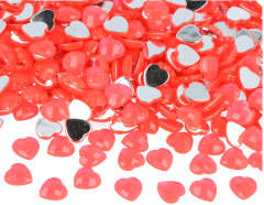 Z2301008 Gemas decorativas acrilicas corazon rosa fluor 10x10mm 1000u Aprox Innspiro - Ítem