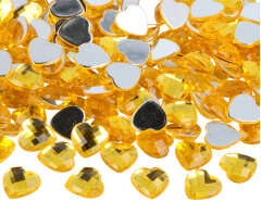 Z2301403 Gemas decorativas acrilicas corazon amarillo 14x14mm 500u Aprox Innspiro - Ítem