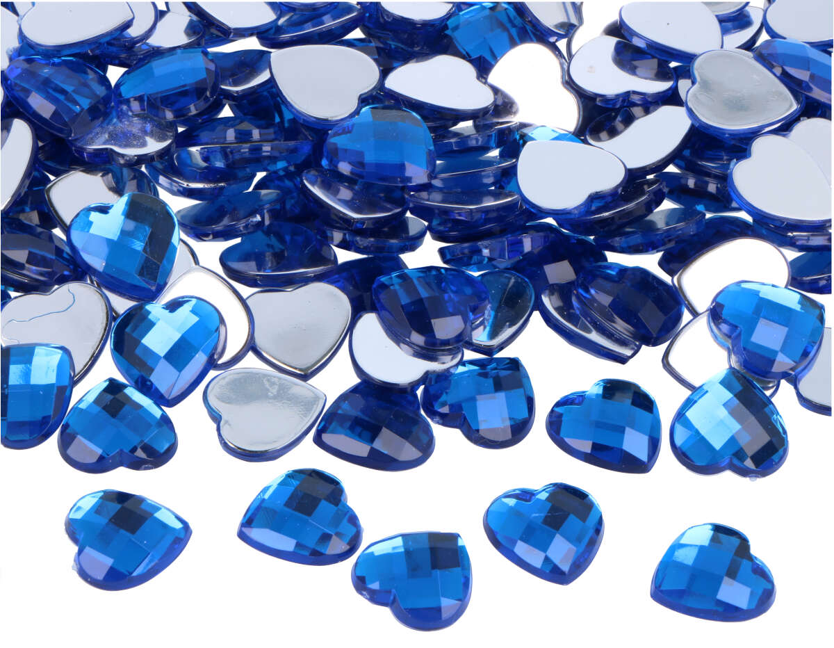 Z2301404 Gemmes decoratives acryliques coeur bleu 14x14mm 500u Innspiro