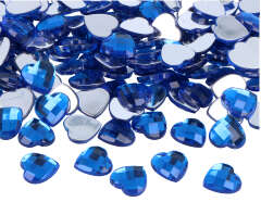 Z2301404 Gemas decorativas acrilicas corazon azul 14x14mm 500u Aprox Innspiro - Ítem