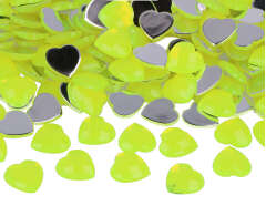 Z2301407 Gemas decorativas acrilicas corazon amarillo fluor 14x14mm 500u Aprox Innspiro - Ítem