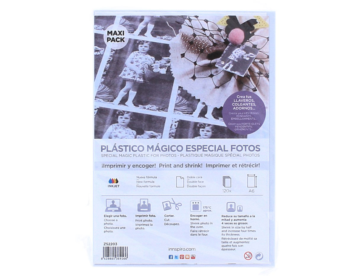 Z52203 Hojas especial fotos plastico magico INKJET Innspiro