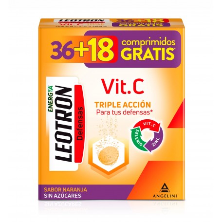 Leotron Vitamina C triple Protección 36+18 Comprimidos