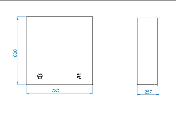 Armario vacío con pictogramas jabón y secado por papel toalla BTM11 - Ítem1