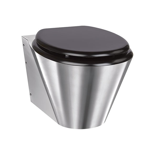 Inodoro antivandálico de acero inoxidable Mediclinics SN0125CS para suelo