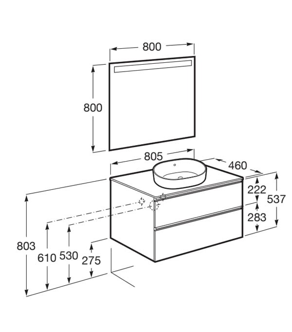 Mueble de baño The Gap Standard con encimera Roca - Ítem3