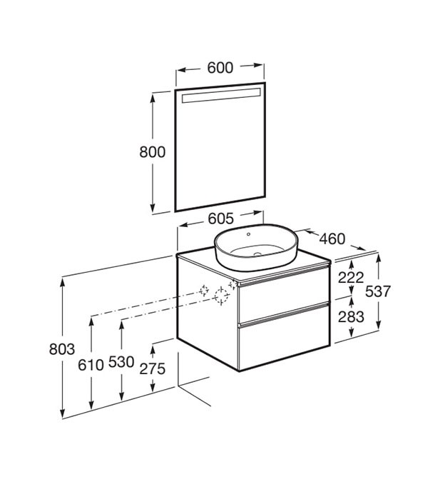 Mueble de baño The Gap Standard con encimera Roca - Ítem2