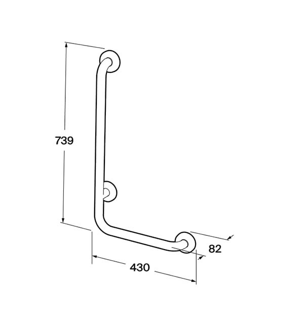 Asas angular 90º de baño Access Pro Roca - Ítem1