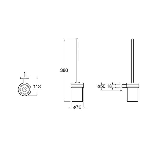 Escobillero de pared Compas Roca - Ítem1