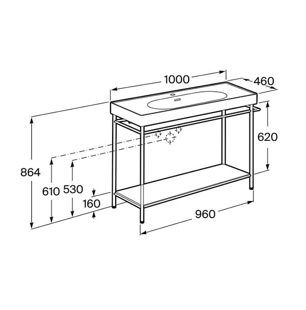 Estructura metálica para lavabo Meridian de Roca - Ítem4