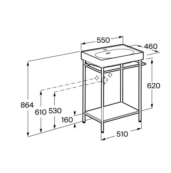 Estructura metálica para lavabo Meridian de Roca - Ítem1