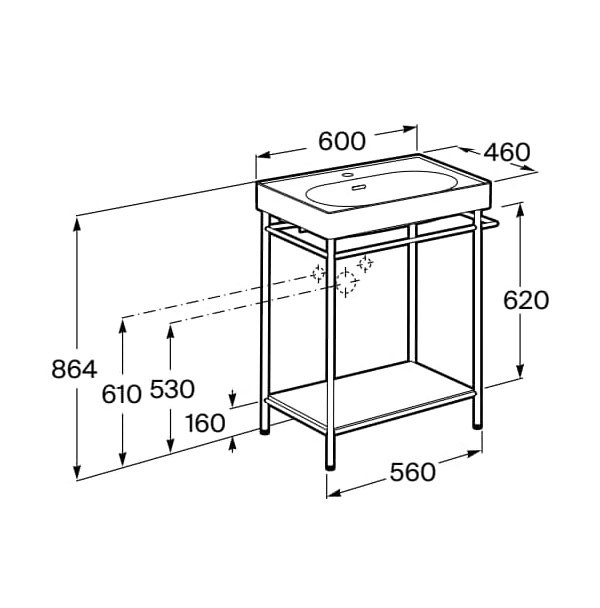 Estructura metálica para lavabo Meridian de Roca - Ítem2