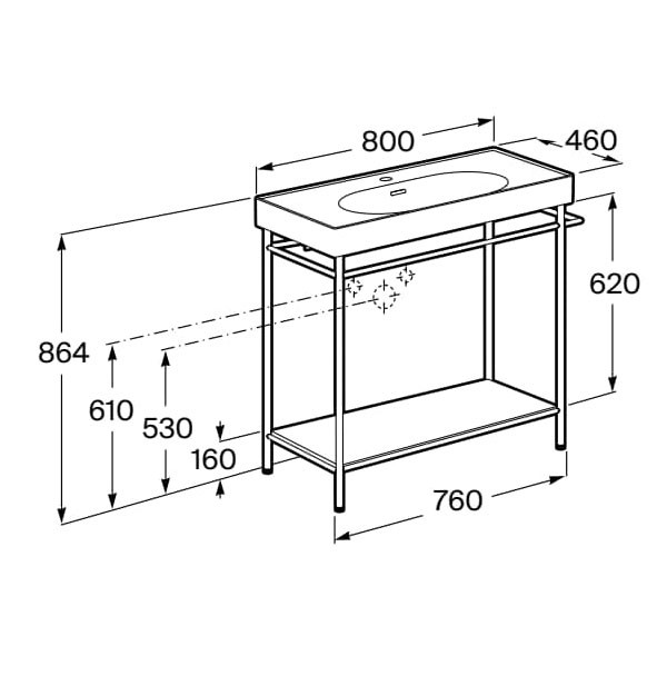 Estructura metálica para lavabo Meridian de Roca - Ítem3