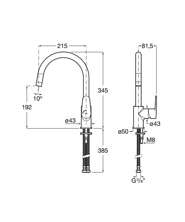 Grifo Cocina Victoria Plus con caño alto giratorio Roca - Ítem1