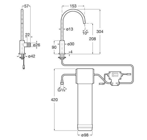 Grifo Cocina Aquafy® 1 vía Roca - Ítem2