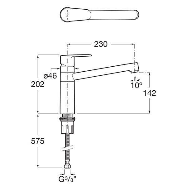 Grifo Cocina Victoria Plus con caño superior giratorio Roca - Ítem1